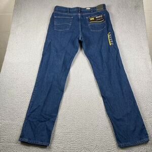 Lee Jeans Regular Fit Straight Leg Men's 38x34 Blue Medium Wash Workwear New